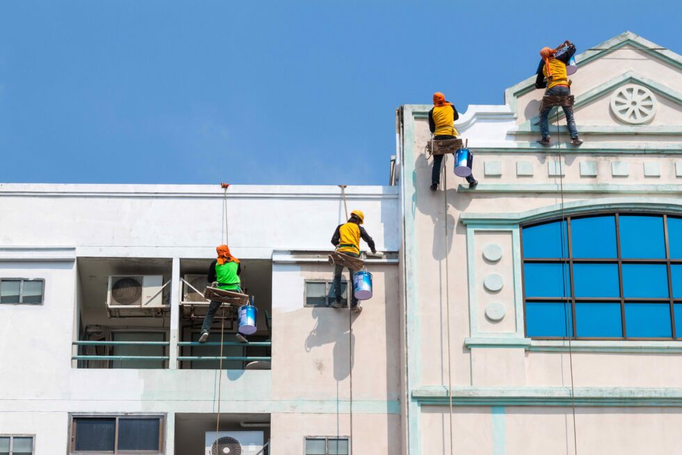 Exterior painting access and application