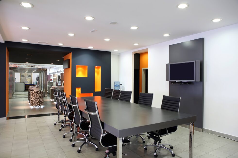 Painted office interior